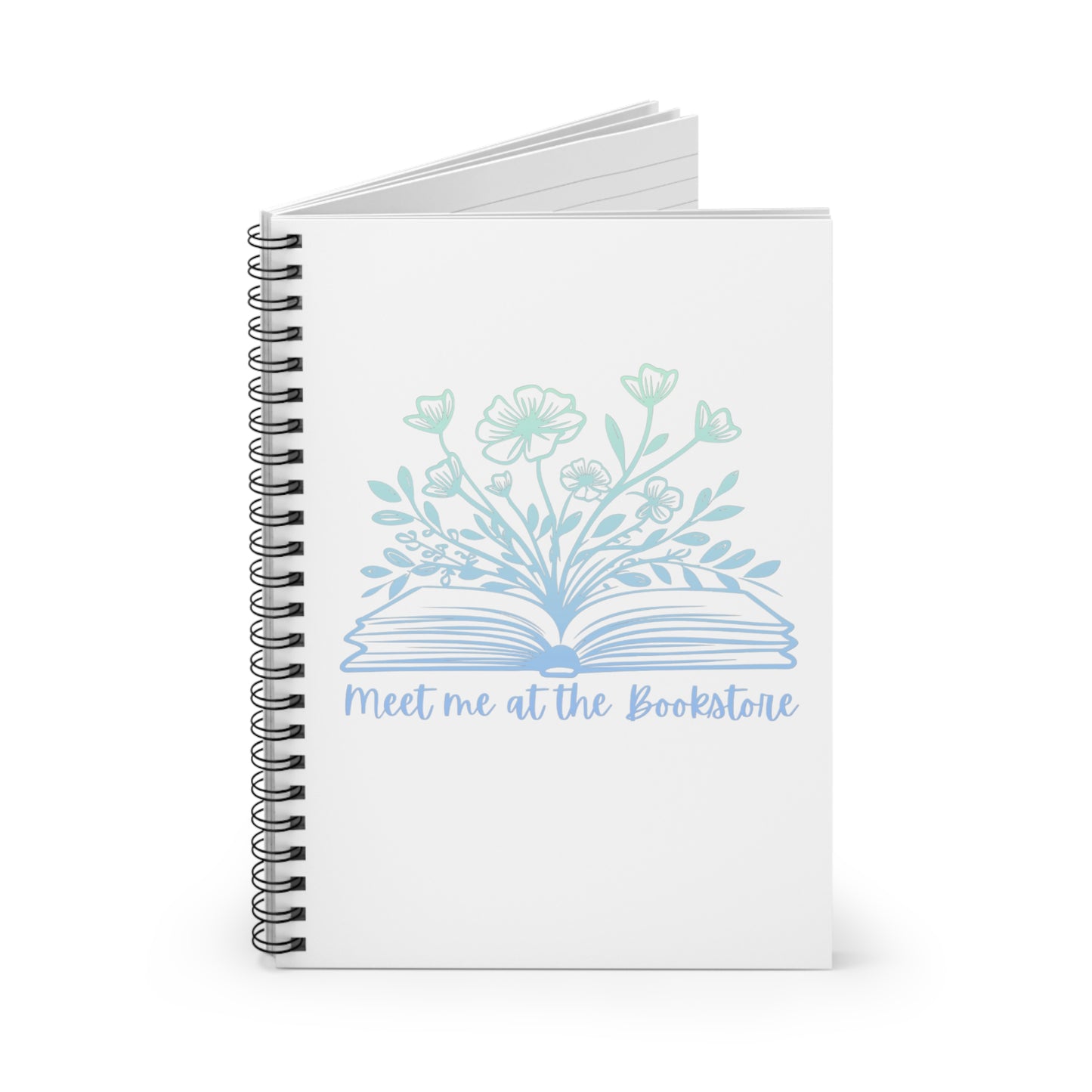 Meet Me At The Bookstore -Rule Lined Spiral Notebook