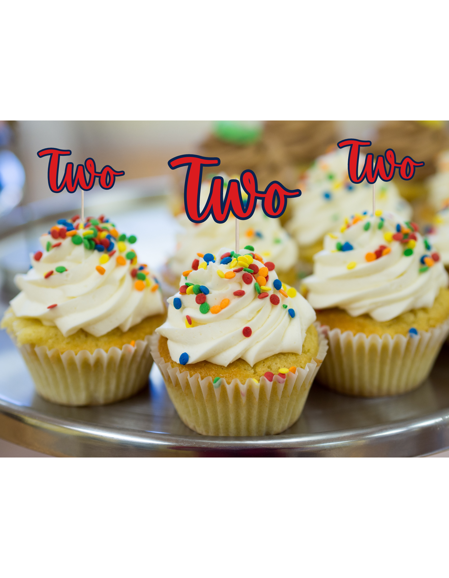 Cupcake Topper - Solid Color Custom Design