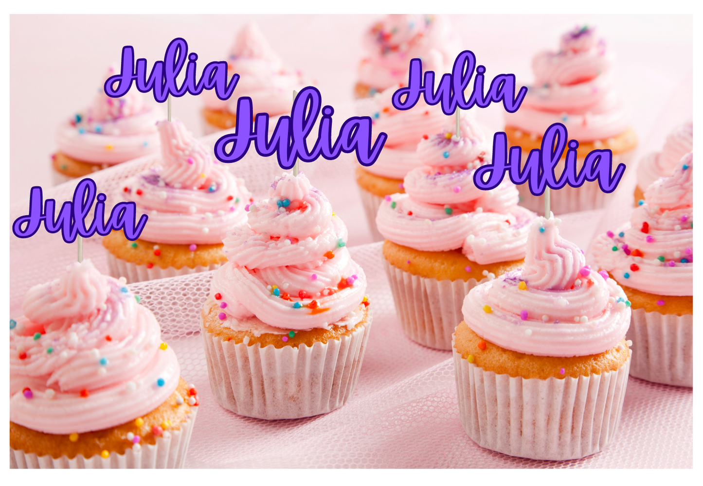 Cupcake Topper - Solid Color Custom Design