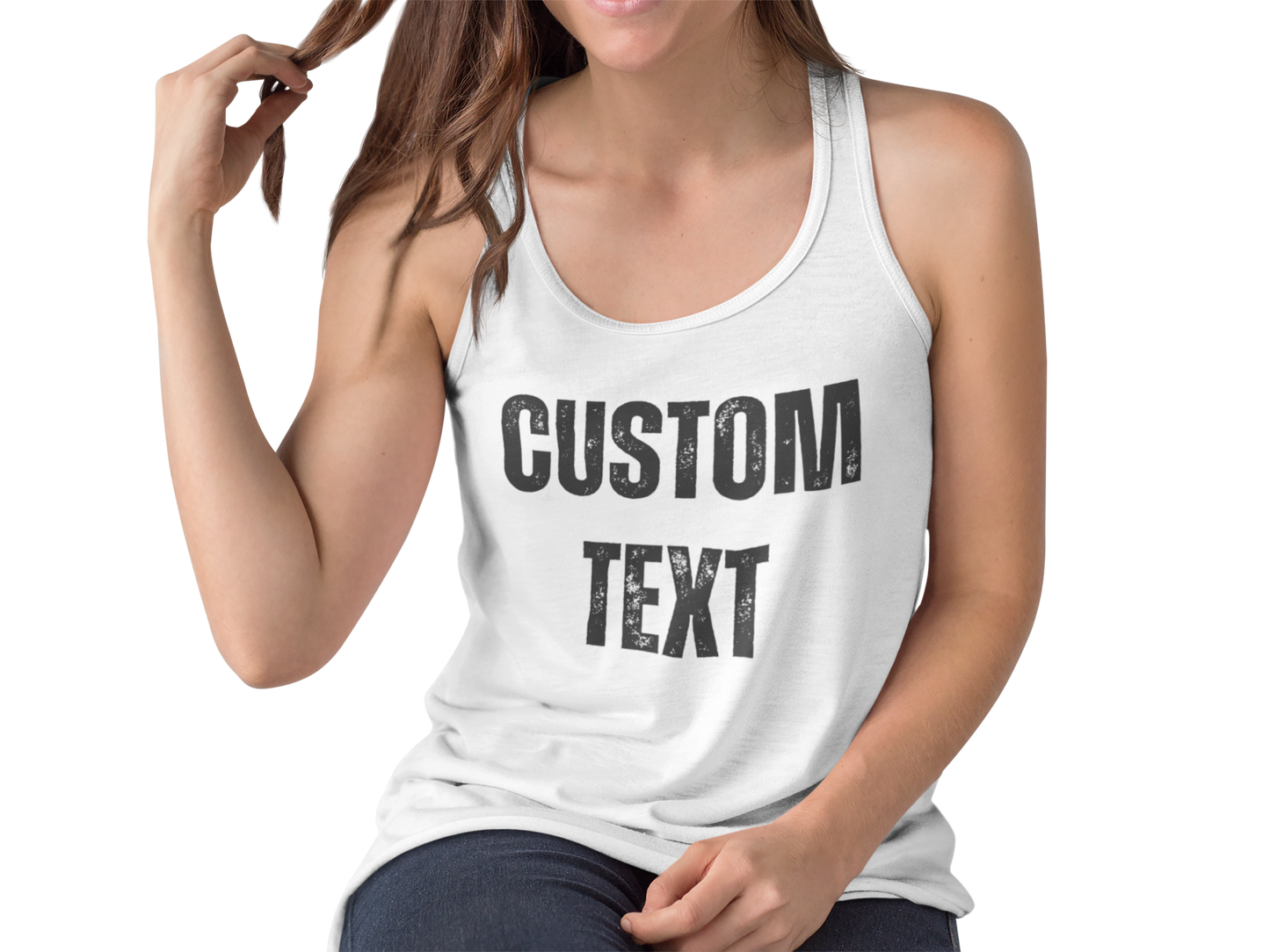 Women's Custom Text Racerback Tank