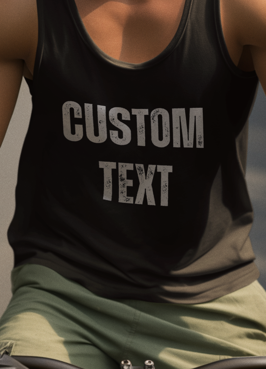 Men's Jersey Style Muscle Tank- Custom Text
