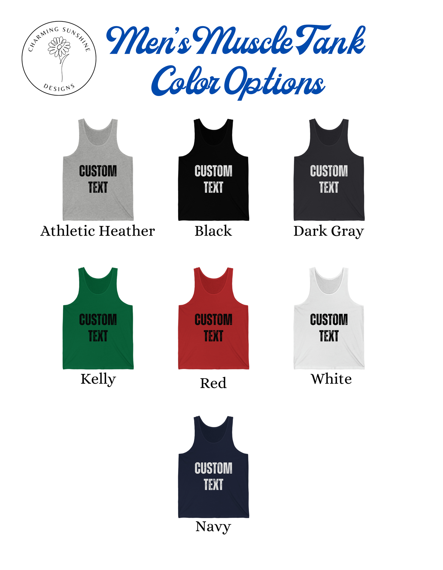 Men's Jersey Style Muscle Tank- Custom Text
