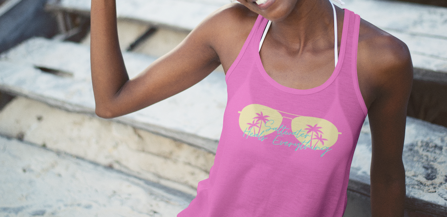 Saltwater Heals Everything Sunglasses and Palm Trees