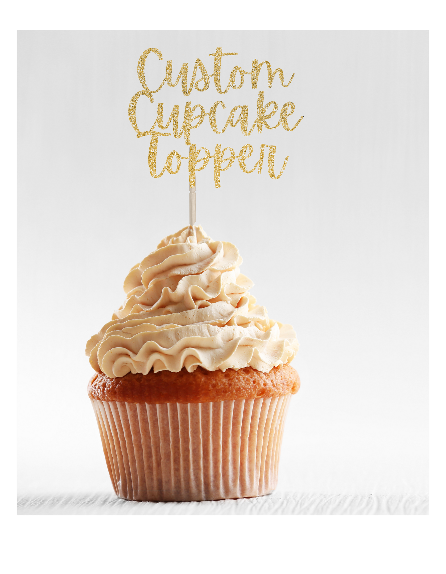 Cupcake Topper - Custom Glitter Design
